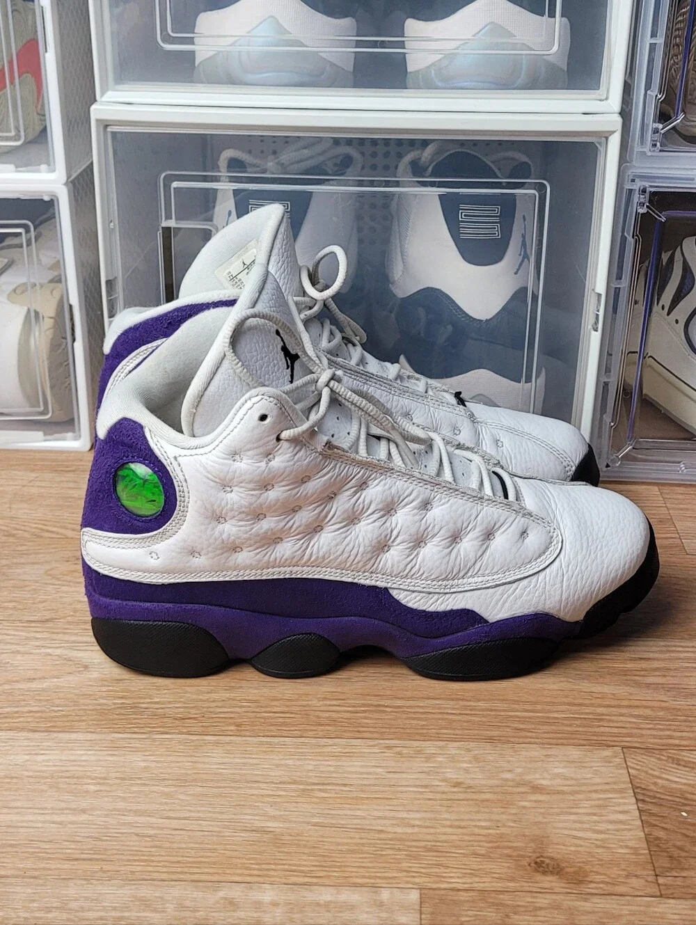 Jordan 13 Retro Mid Lakers Size 7y GS 884129-105 White Purple Youth Sneakers OG